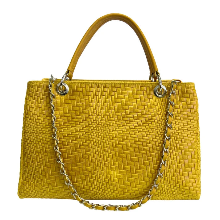 Damenhandtasche aus echtem Leder mit Schulterriemen 35x15x22 cm