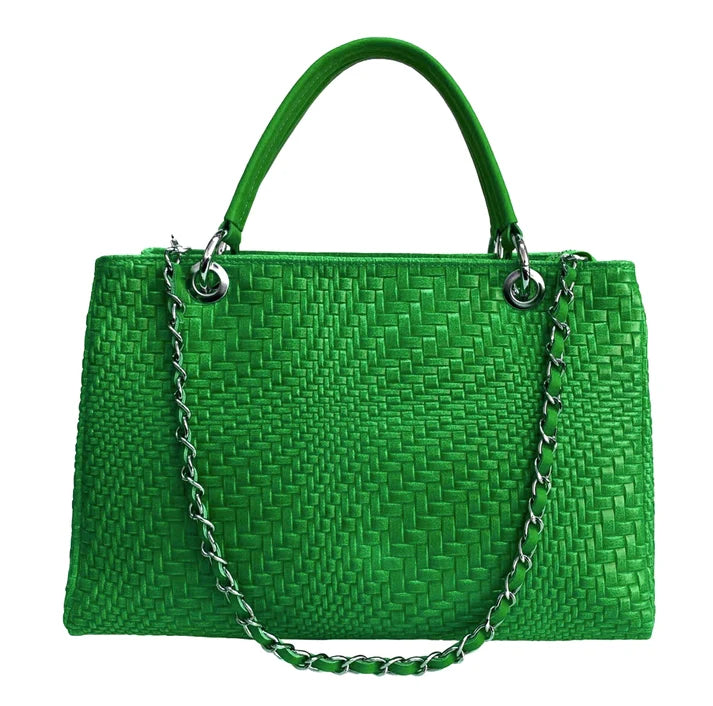Damenhandtasche aus echtem Leder mit Schulterriemen 35x15x22 cm