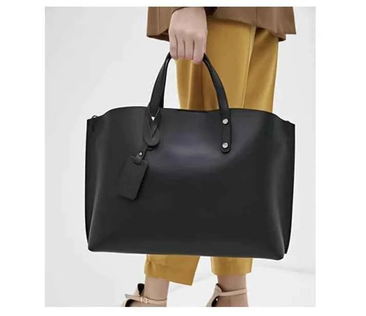 Große Ledertasche für Damen mit Umhängetasche Shopper