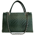 Damenhandtasche aus echtem Leder mit Schulterriemen 35x15x22 cm