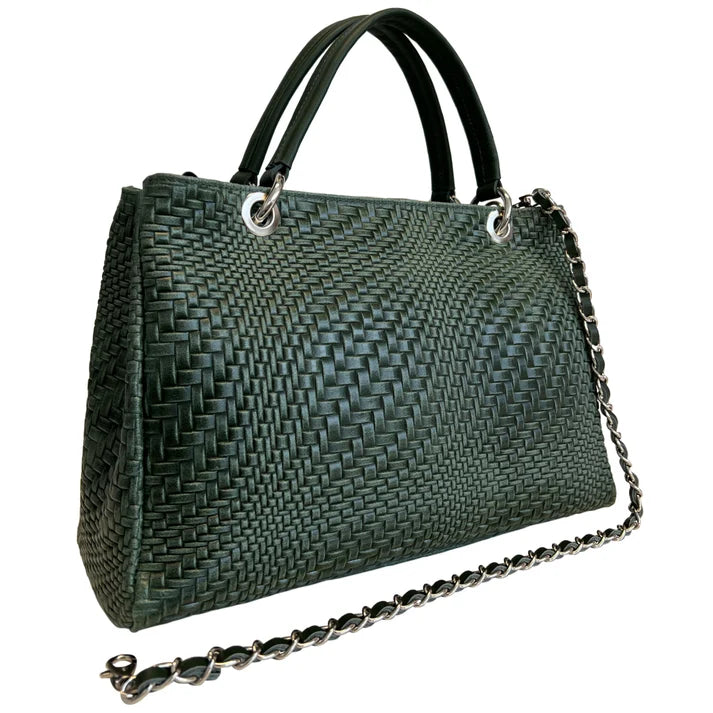 Damenhandtasche aus echtem Leder mit Schulterriemen 35x15x22 cm