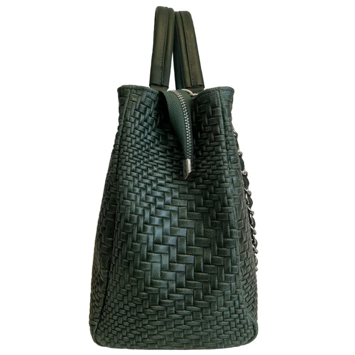 Damenhandtasche aus echtem Leder mit Schulterriemen 35x15x22 cm