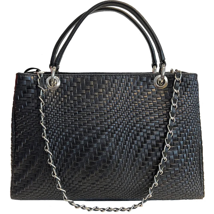Damenhandtasche aus echtem Leder mit Schulterriemen 35x15x22 cm