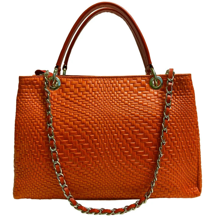 Damenhandtasche aus echtem Leder mit Schulterriemen 35x15x22 cm