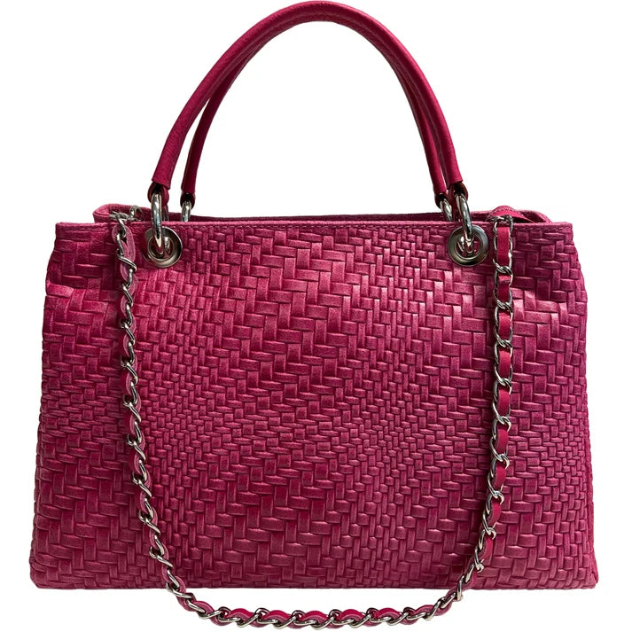 Damenhandtasche aus echtem Leder mit Schulterriemen 35x15x22 cm
