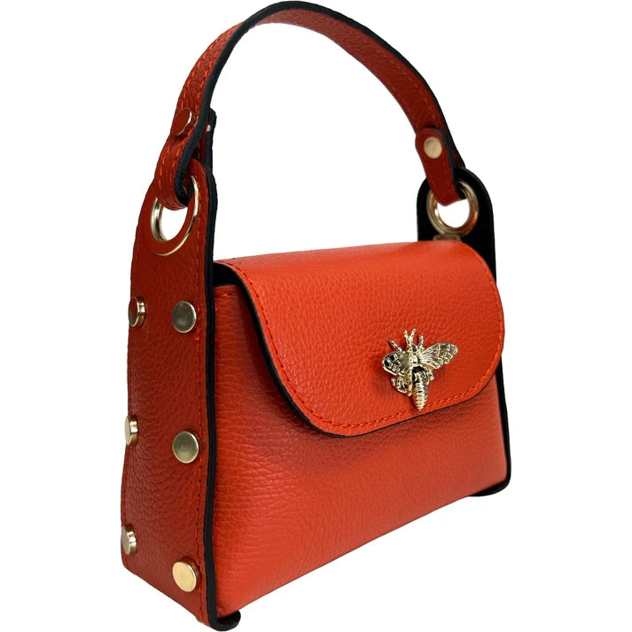 Mini-Tasche aus echtem Dollarleder mit bienenförmigem Hummerverschlus Ansicht 3 – Handtasche – ESTID