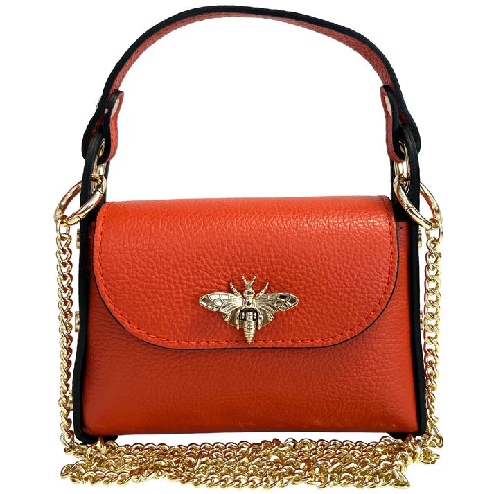 Mini-Tasche aus echtem Dollarleder mit bienenförmigem Hummerverschlus – Handtasche – ESTID