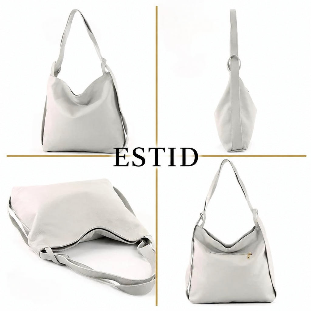 Shopper Damen-Rucksack aus echtem Leder 2in1 Ansicht 5 – Handtasche – ESTID