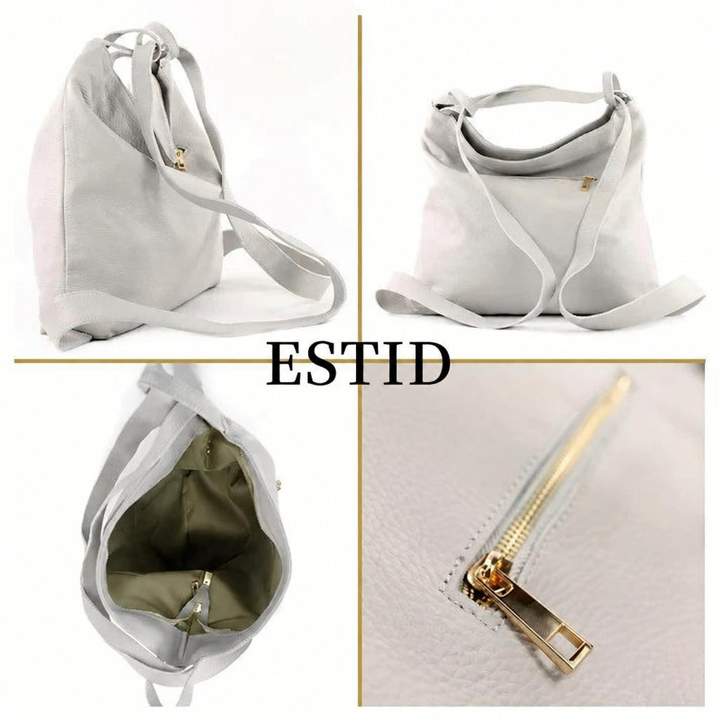 Shopper Damen-Rucksack aus echtem Leder 2in1 Ansicht 4 – Handtasche – ESTID