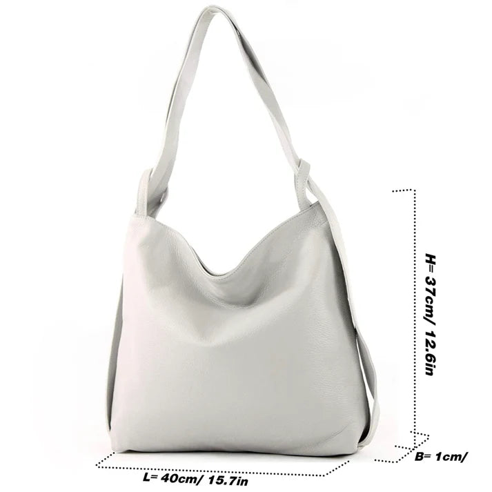 Shopper Damen-Rucksack aus echtem Leder 2in1 Ansicht 3 – Handtasche – ESTID