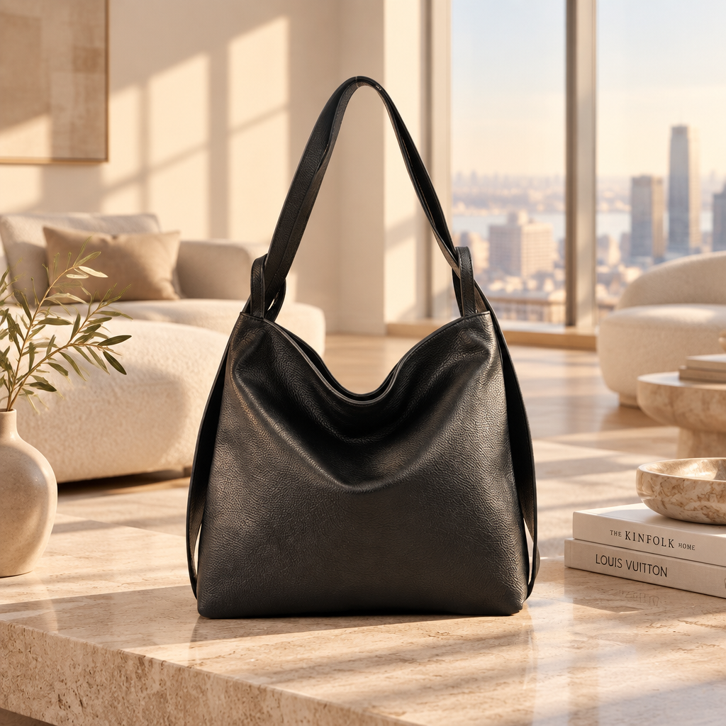 Shopper Damen-Rucksack aus echtem Leder 2in1 – Handtasche – ESTID
