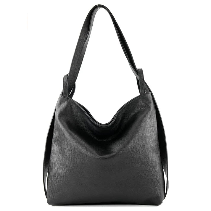 Shopper Damen-Rucksack aus echtem Leder 2in1 Detailansicht – Handtasche – ESTID