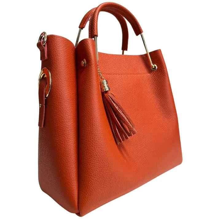 Damen-Bucket Bag aus echtem Leder + Innentasche Modell Fiona