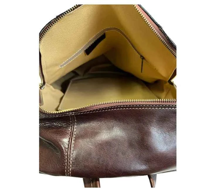The Divine Comedy Rucksack aus echtem braunem Leder