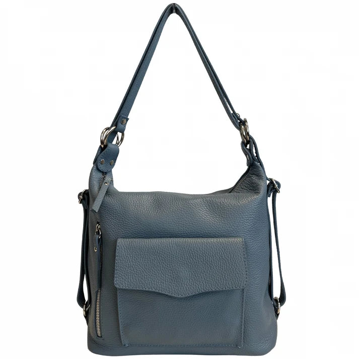 Schultertasche, 2-in-1 Damen-Rucksacktasche, aus echtem Leder