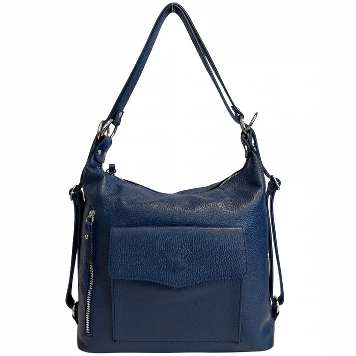 Schultertasche, 2-in-1 Damen-Rucksacktasche, aus echtem Leder