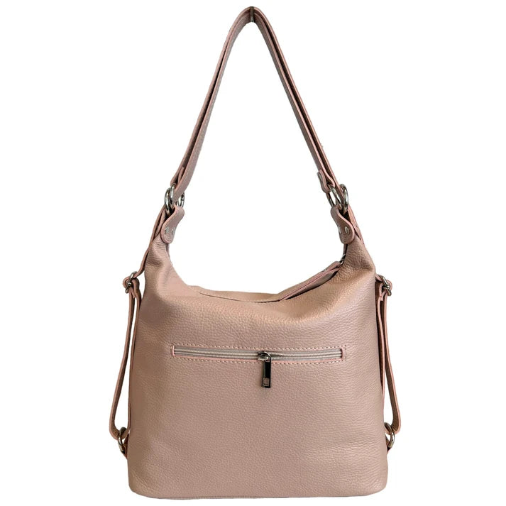 Schultertasche, 2-in-1 Damen-Rucksacktasche, aus echtem Leder