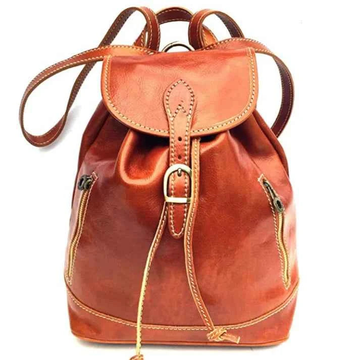 Damen-Rucksack aus Echtleder mit verstellbaren Schultergurten und Tablet-Fach