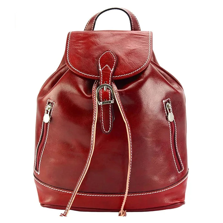 Damen-Rucksack aus Echtleder mit verstellbaren Schultergurten und Tablet-Fach