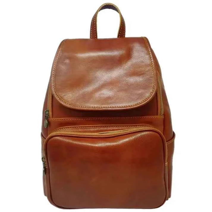 Damen-Rucksack aus echtem Leder mit verstellbaren Schultergurten und Tablet-Fach