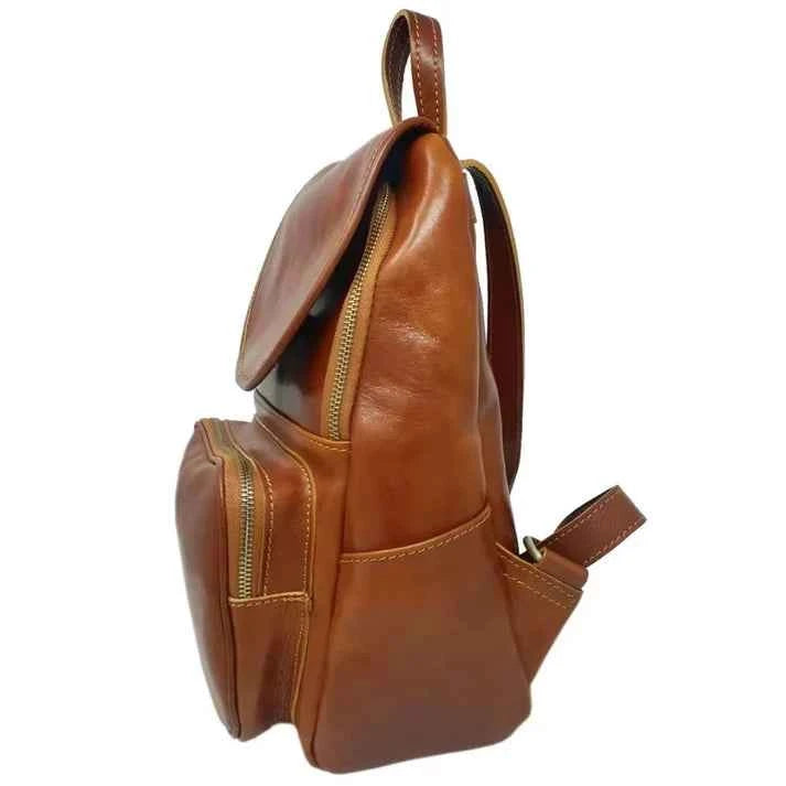 Damen-Rucksack aus echtem Leder mit verstellbaren Schultergurten und Tablet-Fach