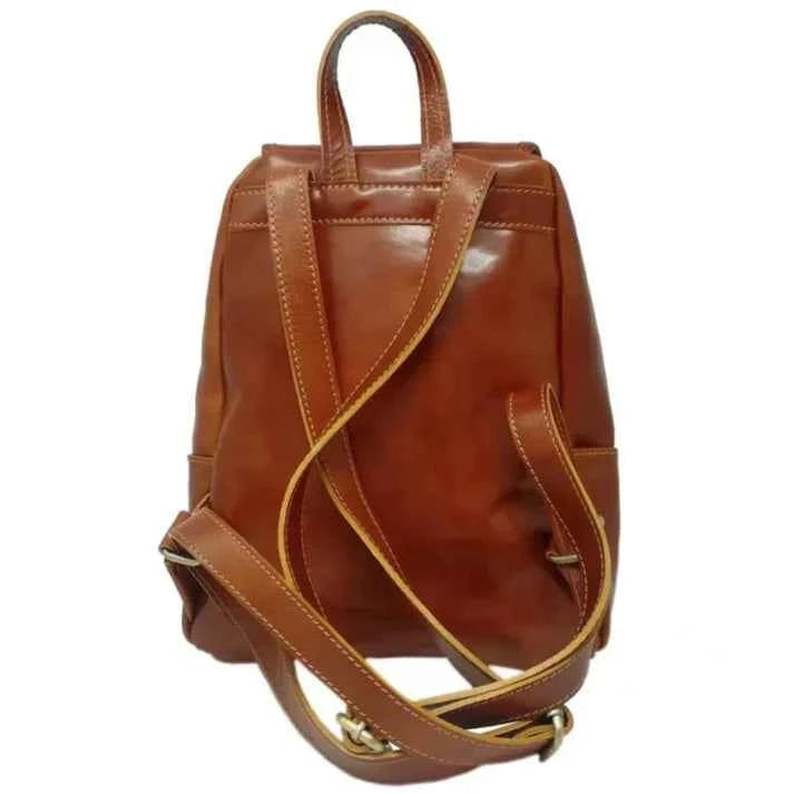 Damen-Rucksack aus echtem Leder mit verstellbaren Schultergurten und Tablet-Fach