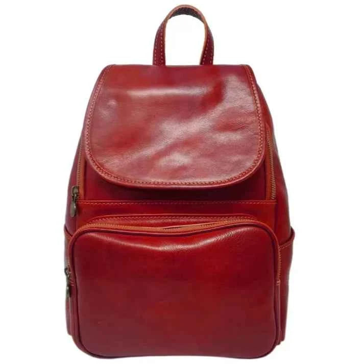 Damen-Rucksack aus echtem Leder mit verstellbaren Schultergurten und Tablet-Fach