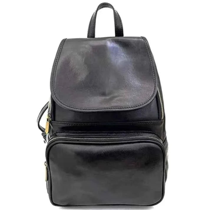 Damen-Rucksack aus echtem Leder mit verstellbaren Schultergurten und Tablet-Fach