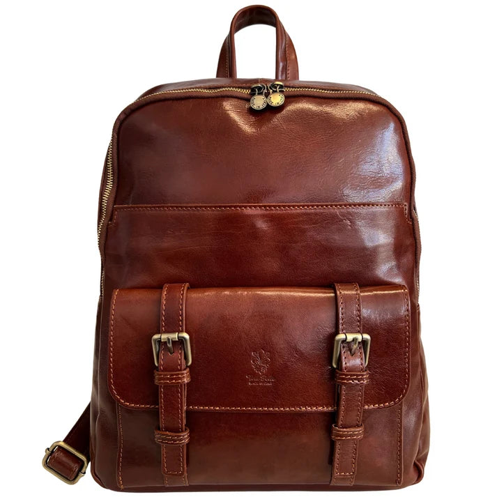 Michelangelo-Rucksack aus hochwertigem echtem Kuhleder Detailansicht – Rucksack – ESTID