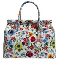 Handbag Damen Lederhandtasche mit Schultergurt (Blumenmuster)