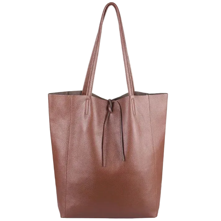 Leder-Schultertasche mit Doppelgriff, großer Shopper mit Ledertasche im Innenraum Ansicht 19 – Handtasche – ESTID