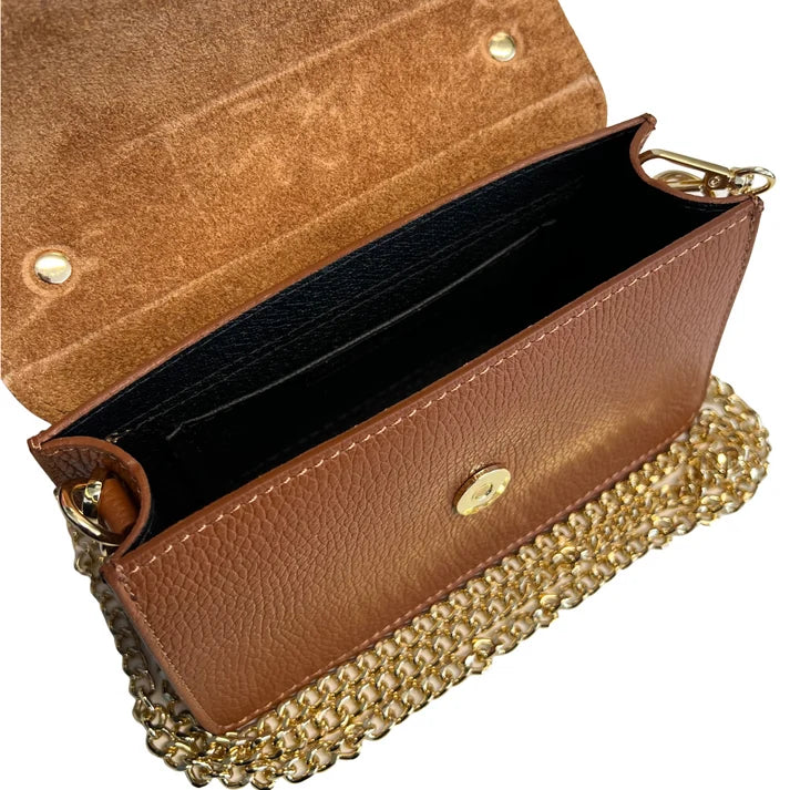 Muster-Schultertasche mit Metallklemme Horsebit Detailansicht – Handtasche – ESTID