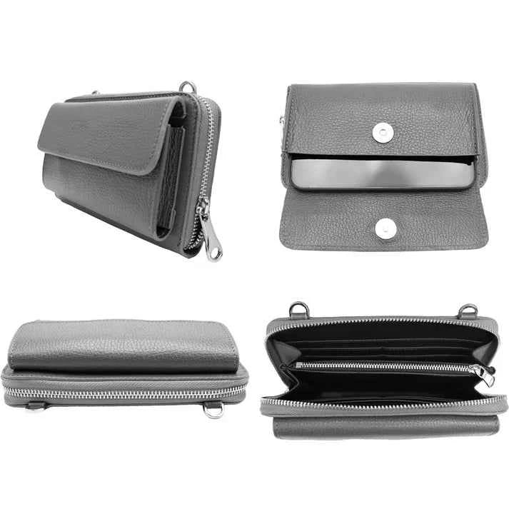 Multifunktionale Umhängetasche, echte Leder-Handytasche, geeignet für Handys bis zu 6,7 Zoll Ansicht 4 – Handtasche – ESTID