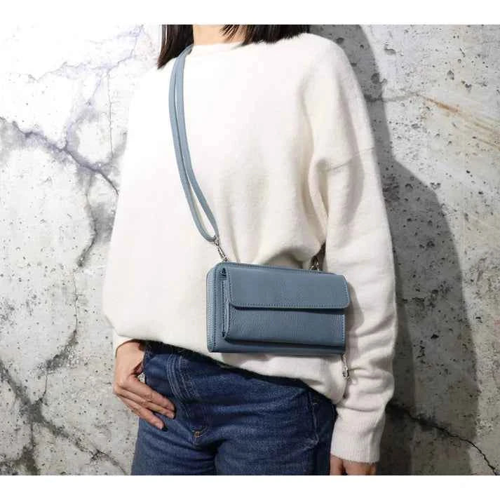 Multifunktionale Umhängetasche, echte Leder-Handytasche, geeignet für Handys bis zu 6,7 Zoll – Handtasche – ESTID