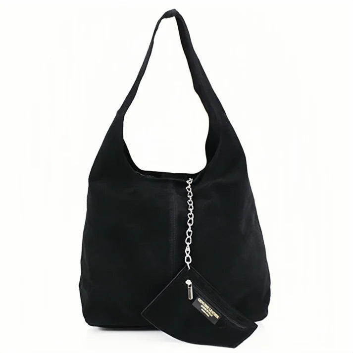 Damen-Wildleder-Umhängetasche, Clutch, Schultertasche, Shopper Ansicht 5 – Handtasche – ESTID