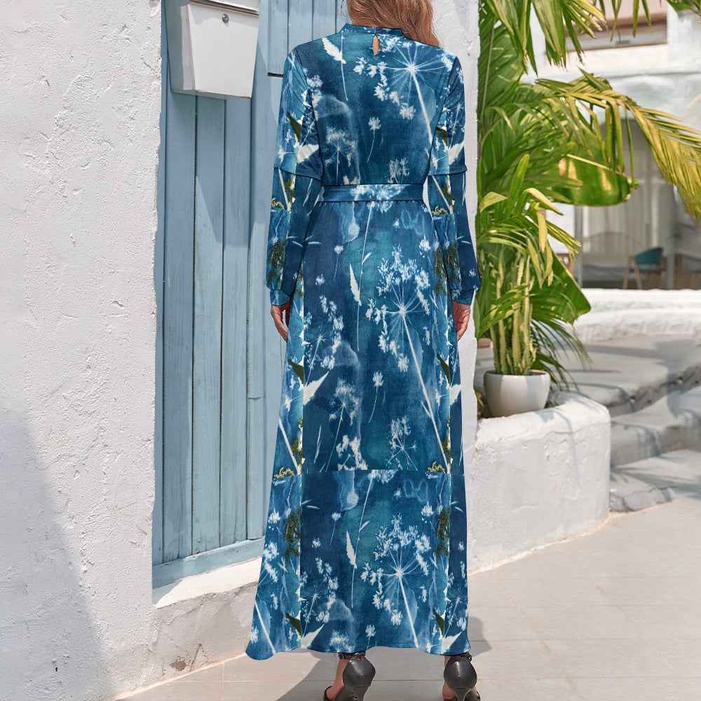 Traumhaftes Langarm-Maxikleid mit Pusteblumen - ESTID