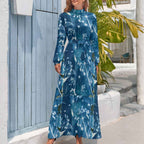 Traumhaftes Langarm-Maxikleid mit Pusteblumen - ESTID
