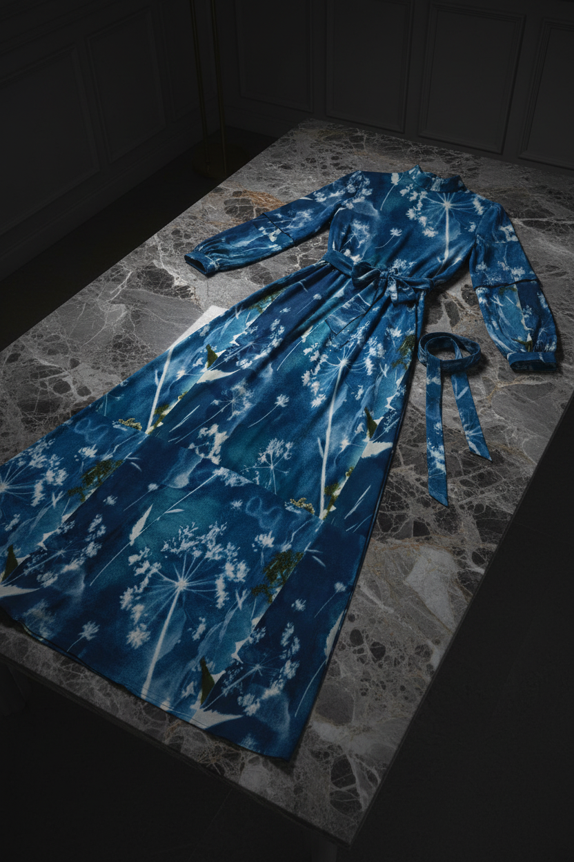 Traumhaftes Langarm-Maxikleid mit Pusteblumen Ansicht 4 – maxikleid – ESTID