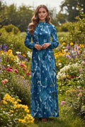 Traumhaftes Langarm-Maxikleid mit Pusteblumen - ESTID