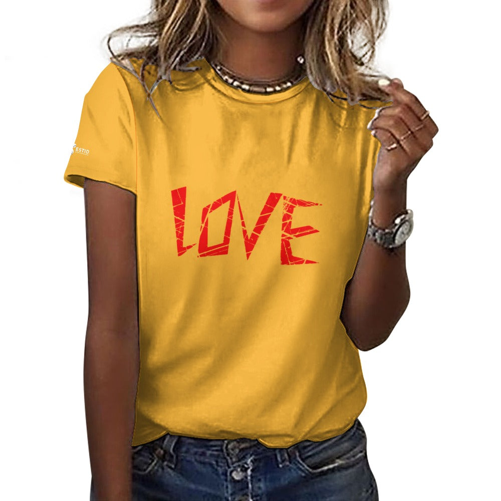 Damen T-Shirt aus reiner Baumwolle mit „LOVE“ Ansicht 9 – T-SHIRT – ESTID