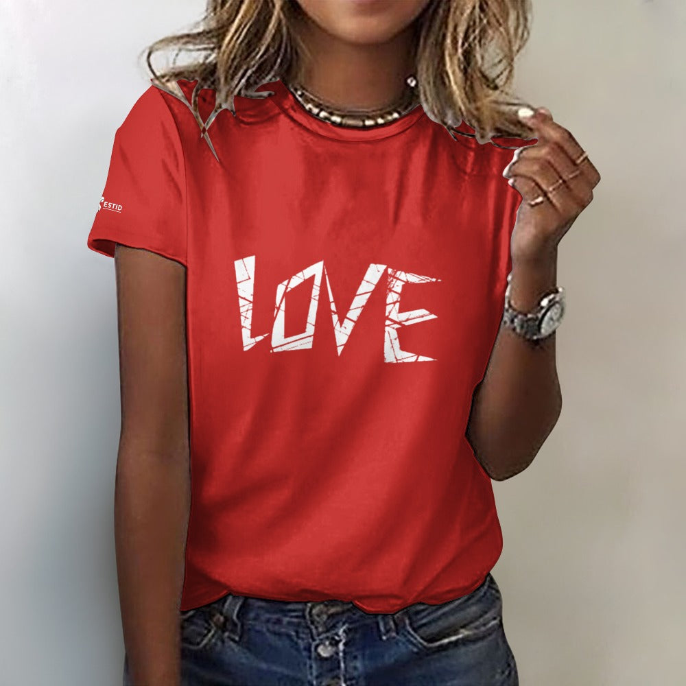 Damen T-Shirt aus reiner Baumwolle mit „LOVE“ Ansicht 22 – T-SHIRT – ESTID
