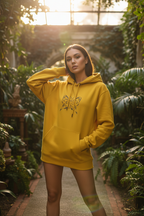 Lässiger Damen Kapuzenpullover mit Tribal Schmetterling Motiv
