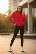 Lässiger Damen Kapuzenpullover mit Tribal Schmetterling Motiv
