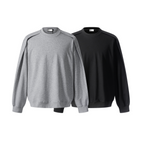 Minimalistischer Herren Rundhals-Pullover in Oversized Optik | Grau & Schwarz Ansicht 5 – pullover – ESTID