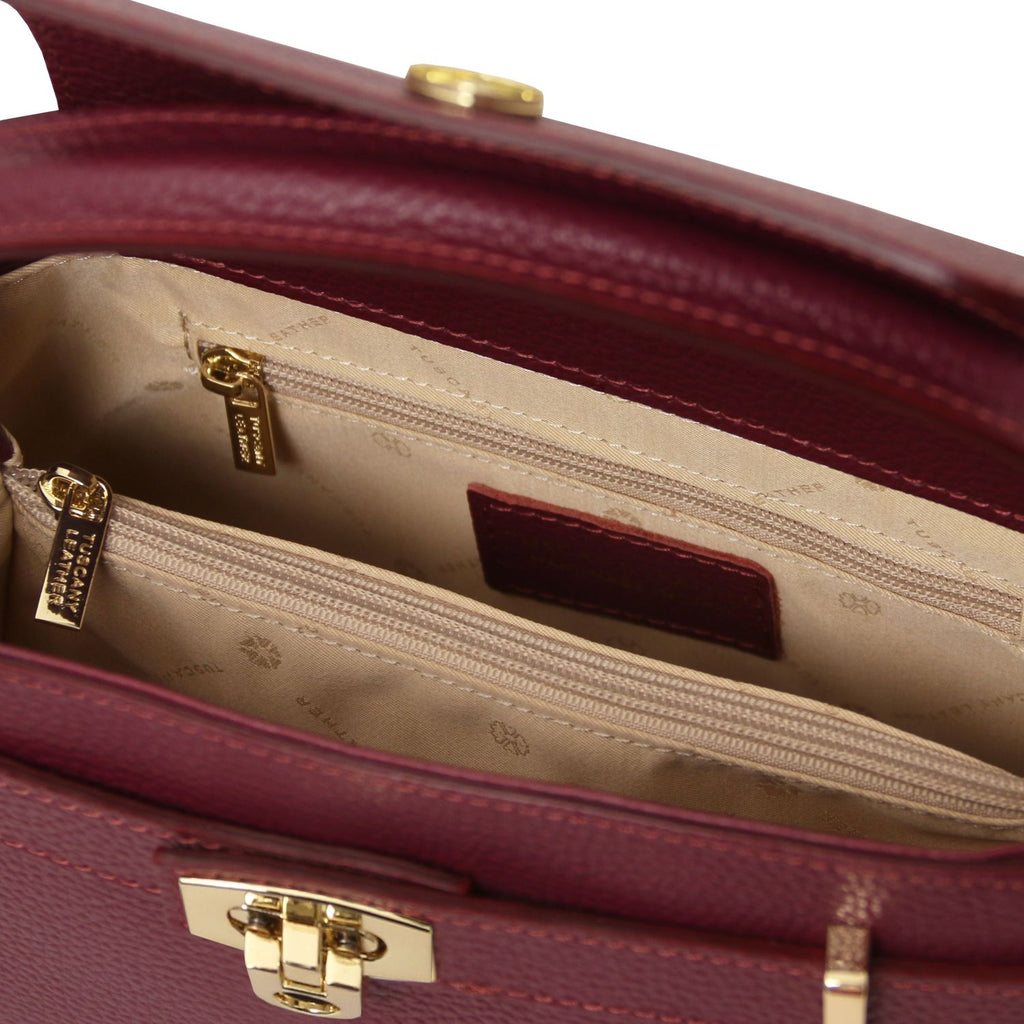Elegante Italienische Leder Schultertasche & Handtasche für Damen Ansicht 18 – Handtasche – ESTID