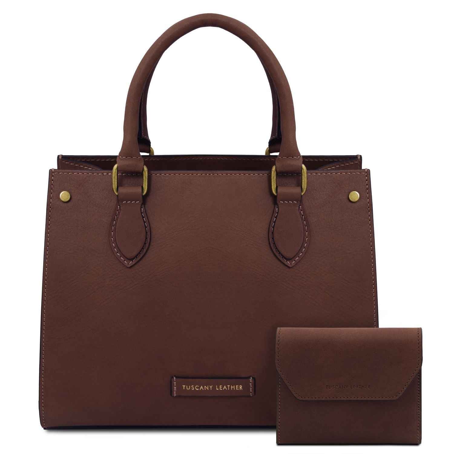 Elegantes Italienisches Leder-Handtaschen-Set für Damen mit Geldbörse
