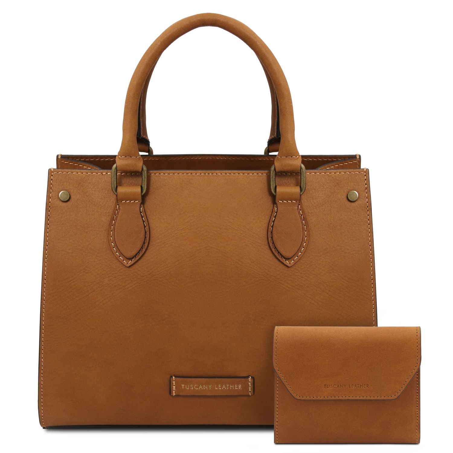 Elegantes Italienisches Leder-Handtaschen-Set für Damen mit Geldbörse Ansicht 13 – Handtasche – ESTID